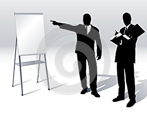 Business people with a flipchart