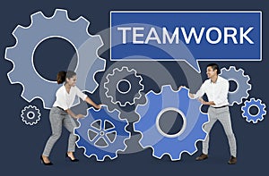 Business people focusing on teamwork