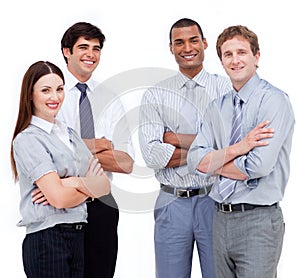 Business people with folded arms