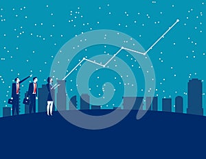 Business people and forecasting future profits. Concept business vector illustration. Forecaster, Finance and economy photo