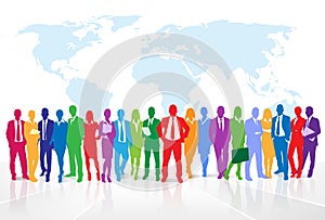 Business people group colorful silhouette concept