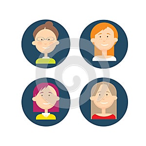 Business People Group Icon Set Woman Businesspeople Team