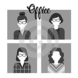 Business People Group Icon Set Woman Businesspeople Team Office Worker