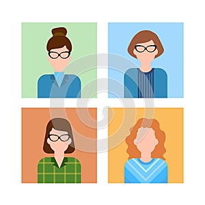 Business People Group Icon Set Woman Businesspeople Team Office Worker