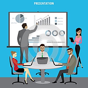 Business People Group Presentation Flip Chart Finance and other