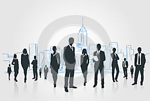 Business People Group Silhouettes Businesspeople