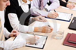 Business people hands