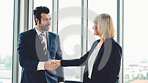 Business people handshake in corporate office