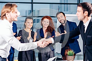 Business People Handshake Greeting Deal Concept