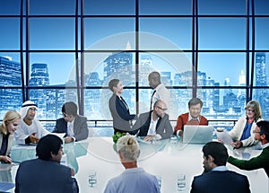 Business People Handshake Meeting Corporate Office Working Concept