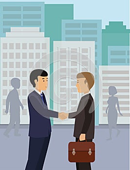 Business People Handshake Partnership Deal Teamwork Cooperation.