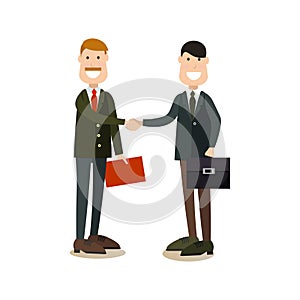 Business people handshake vector illustration in flat style