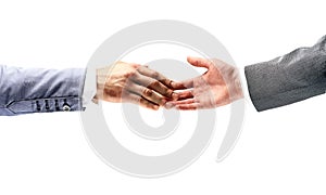 Business people handshaking closing a deal