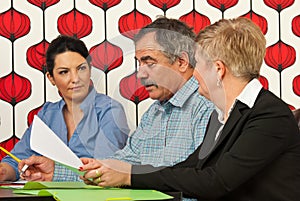 Business people having conversation at meeting