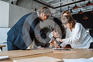 Business people having discussion, dispute or disagreement at meeting or negotiations