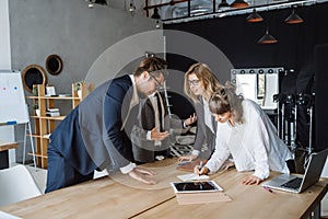 Business people having discussion, dispute or disagreement at meeting or negotiations