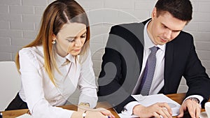 Business people Having Meeting Around Table In Modern Office