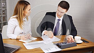 Business people Having Meeting Around Table In Modern Office