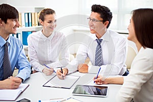 Business people having meeting in an office