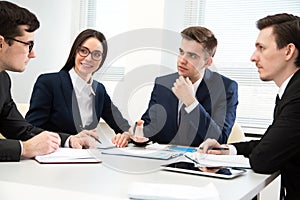 Business people having meeting in an office