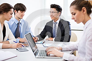 Business people having meeting in an office