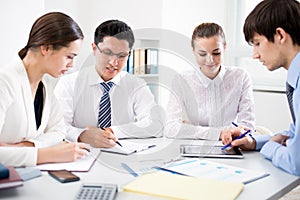 Business people having meeting in an office