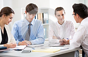 Business people having meeting in an office