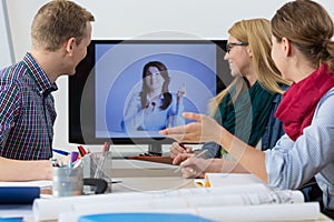 Business people having online meeting