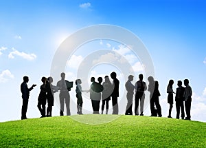 Business People Having an Outdoor Meeting and Discussions photo