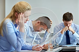 Business people having problem in office