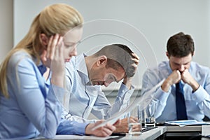 Business people having problem in office