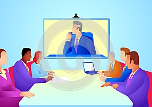 Business people having teleconference meeting