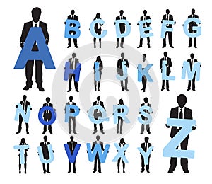 Business People Holding Alphabet Texts