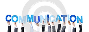 Business People Holding the Word Communication