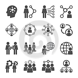 Business People Human Social Network icon set