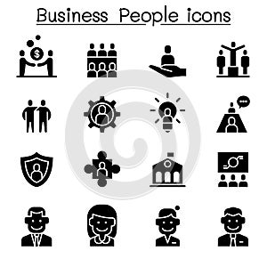 Business people icon set