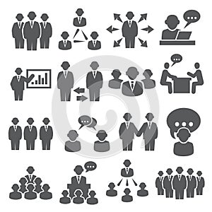 Business people icons set on white background