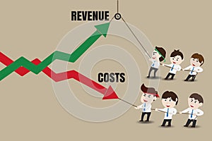 Business people are increasing revenue and reduce costs