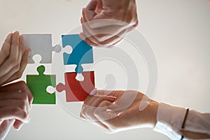 Business People Jigsaw Puzzle Collaboration Team Concept