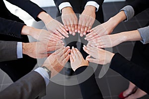 Business people joining hands