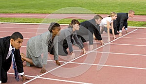 Business People Kneeling img