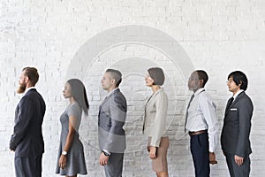 Business People Line up Waiting Standing Concept