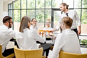 Business people during a lunch at the restaurant
