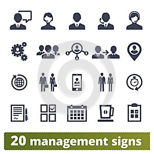 Business People, Management And Teamwork Icons