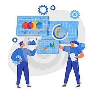 Business people marketing team analyze graph and chart. Data analytics, statistic to analysis