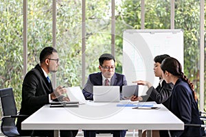 Business People Meeting Communication Discussion Working Office ,Meeting Corporate Success Brainstorming Teamwork Concept