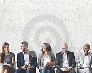 Business People Meeting Corporate Digital Device Connection Concept