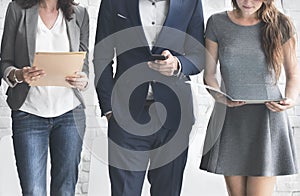 Business People Meeting Corporate Digital Device Connection Concept