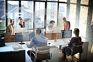 Business People Meeting Discussion Working Office Concept photo