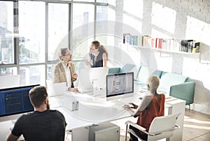 Business People Meeting Discussion Working Office Concept